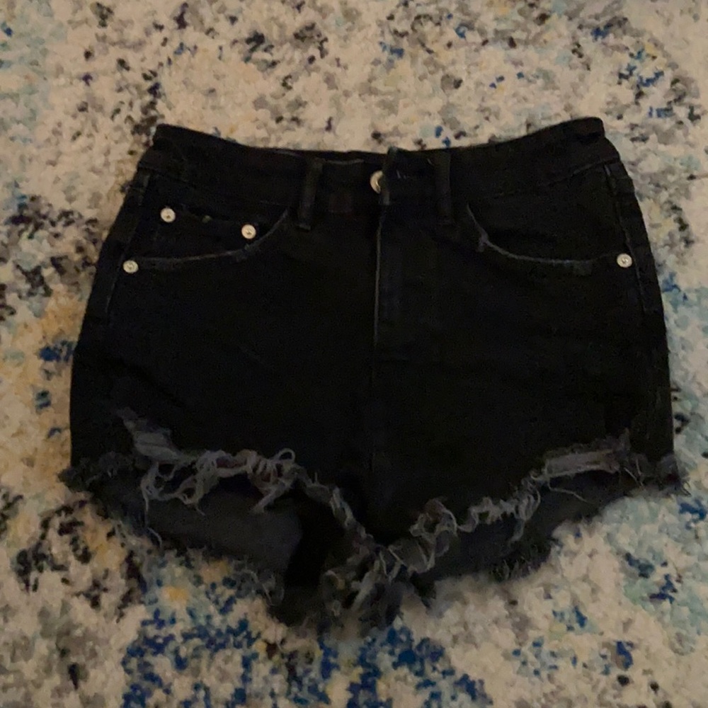 Black jean shorts